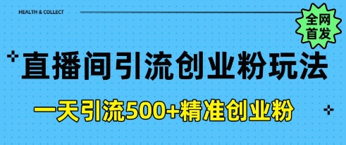 直播间引流创业粉，一天引流500+精准创业粉-玖玖资源网