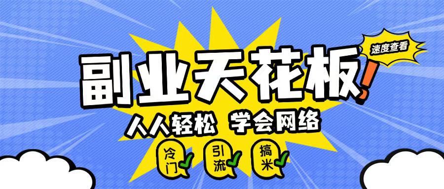 副业天花板0成本做网络，小白轻松上手-玖玖资源网