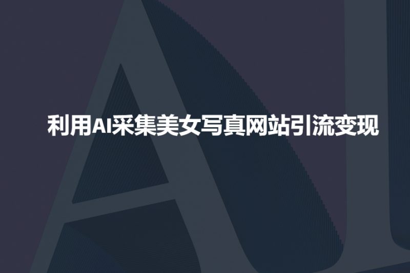 利用AI采集美女写真网站引流变现，引流嘎嘎的-玖玖资源网