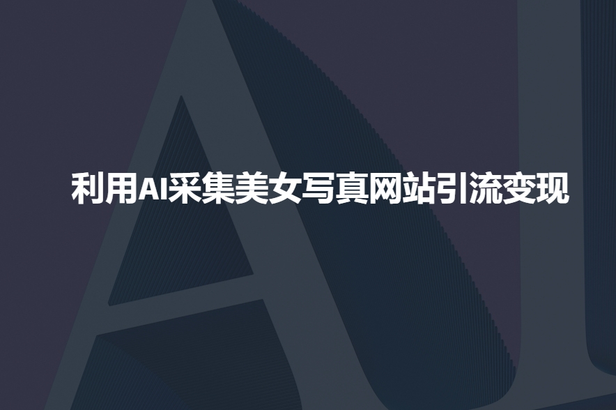 利用AI采集美女写真网站引流变现，引流嘎嘎的-玖玖资源网