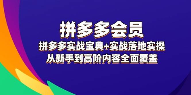 拼多多 会员，拼多多实战宝典+实战落地实操，从新手到高阶内容全面覆盖-玖玖资源网