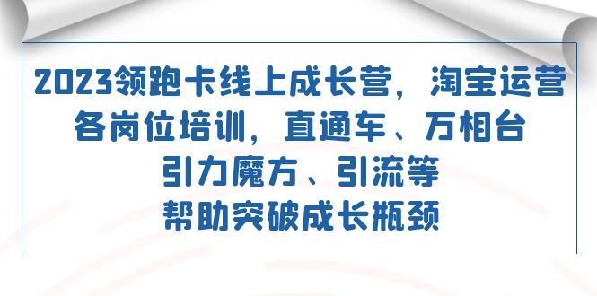 2023领跑·卡 线上成长营 淘宝运营各岗位培训 直通车 万相台 引力魔方 引流-玖玖资源网