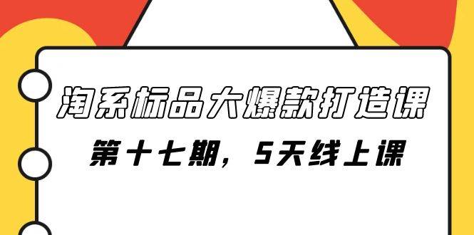 淘系标品大爆款打造课-第十七期，5天线上课-玖玖资源网