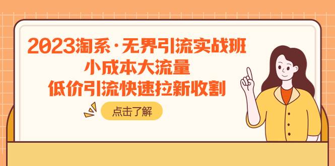 2023淘系·无界引流实战班：小成本大流量，低价引流快速拉新收割-玖玖资源网