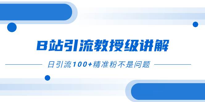 B站引流教授级讲解，细节满满，日引流100+精准粉不是问题-玖玖资源网