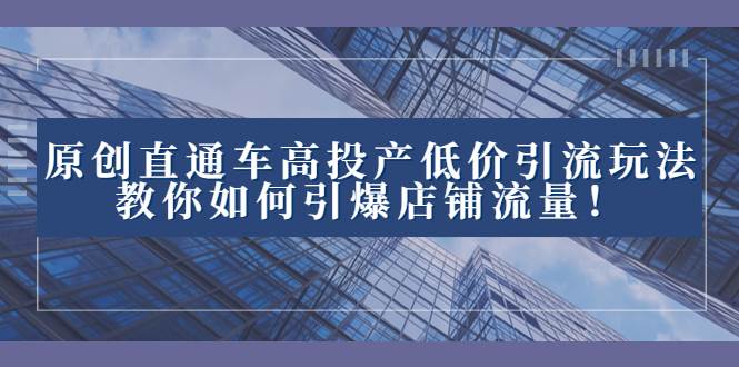 2023直通车高投产低价引流玩法，教你如何引爆店铺流量！-玖玖资源网