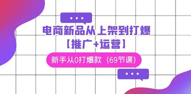 电商 新品从上架到打爆【推广+运营】，新手从0打爆款（69节课）-玖玖资源网