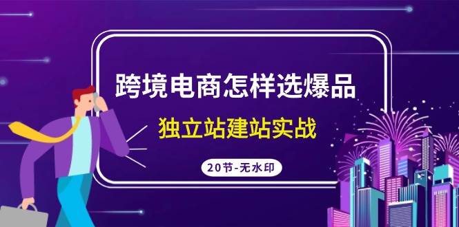 跨境电商怎样选爆品，独立站建站实战（20节高清无水印课）-玖玖资源网