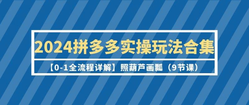 2024拼多多实操玩法合集【0-1全流程详解】照葫芦画瓢（9节课）-玖玖资源网