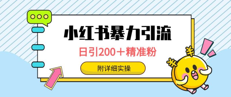 小红书暴力引流大法，日引200＋精准粉，一键触达上万人，附详细实操-玖玖资源网