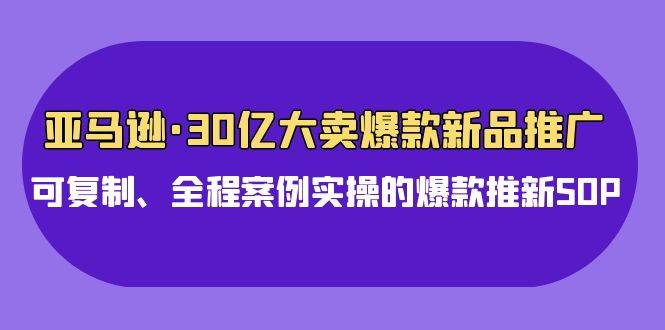 亚马逊30亿·大卖爆款新品推广，可复制、全程案例实操的爆款推新SOP-玖玖资源网