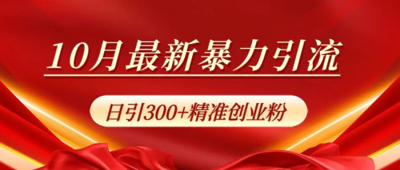 10月最新暴力引流，日引300+精准创业粉-玖玖资源网