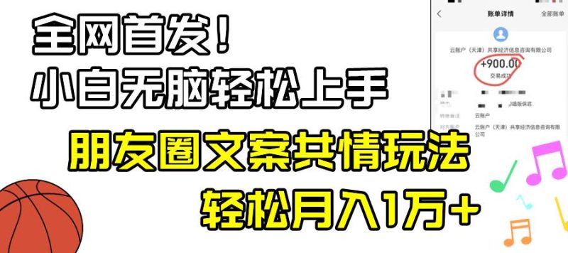 小白轻松无脑上手，朋友圈共情文案玩法，月入1W+-玖玖资源网