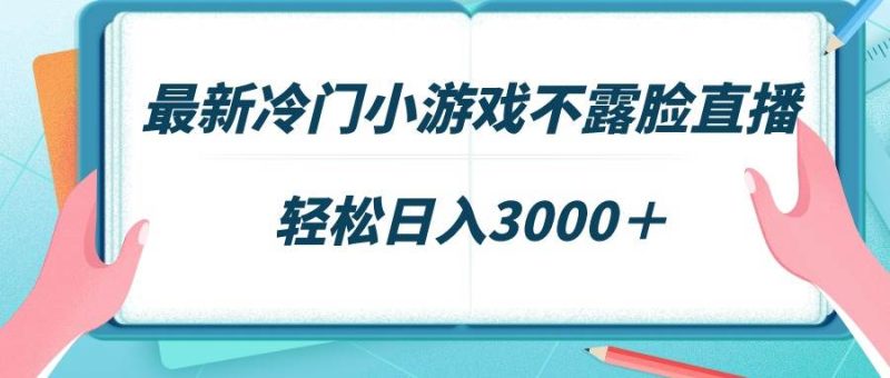 最新冷门小游戏不露脸直播，场观稳定几千，轻松日入3000＋-玖玖资源网