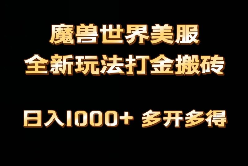 全网首发魔兽世界美服全自动打金搬砖，日入1000+，简单好操作，保姆级教学-玖玖资源网