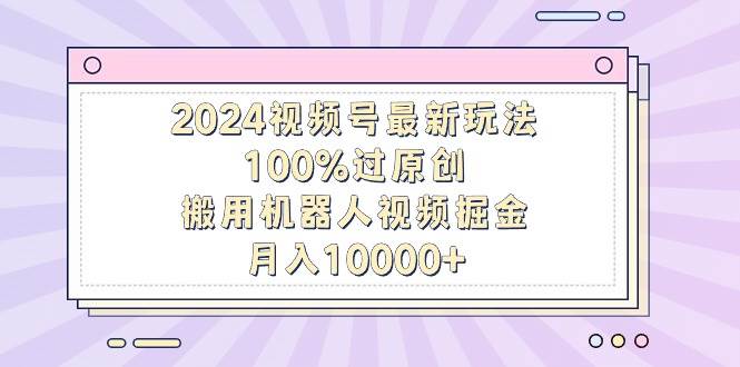 2024视频号最新玩法，100%过原创，搬用机器人视频掘金，月入10000+-玖玖资源网
