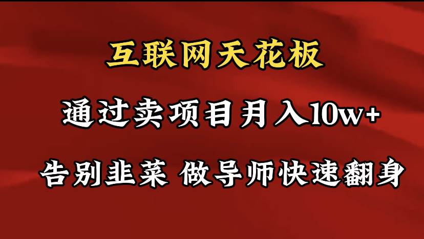 导师训练营互联网的天花板，让你告别韭菜，通过卖项目月入10w+，一定要…-玖玖资源网