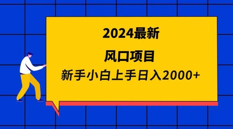 2024最新风口项目 新手小白日入2000+-玖玖资源网