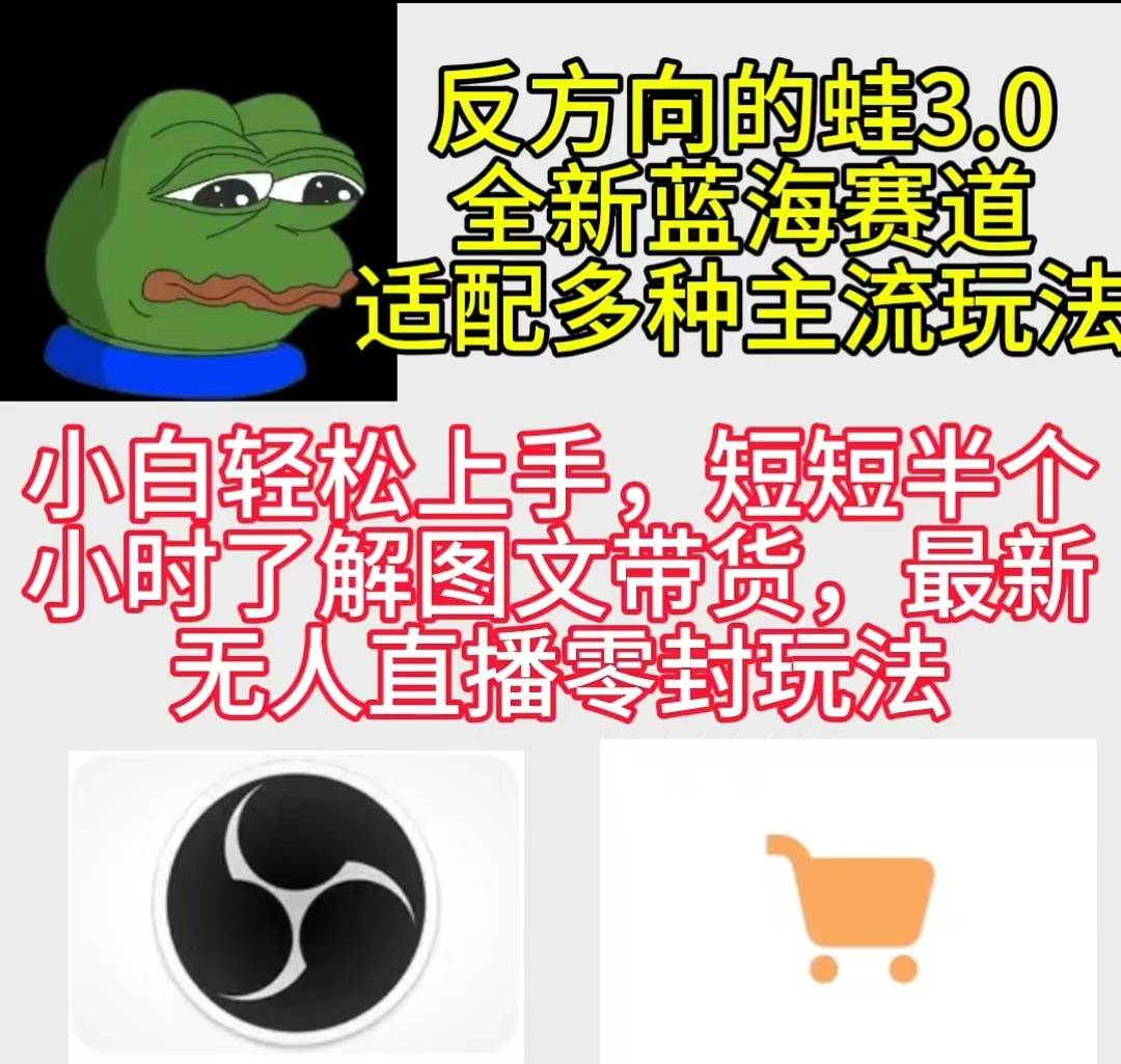 反方向的蛙3.0，图文最新玩法，变现多元化，新蓝海项目，小白轻松上手-玖玖资源网