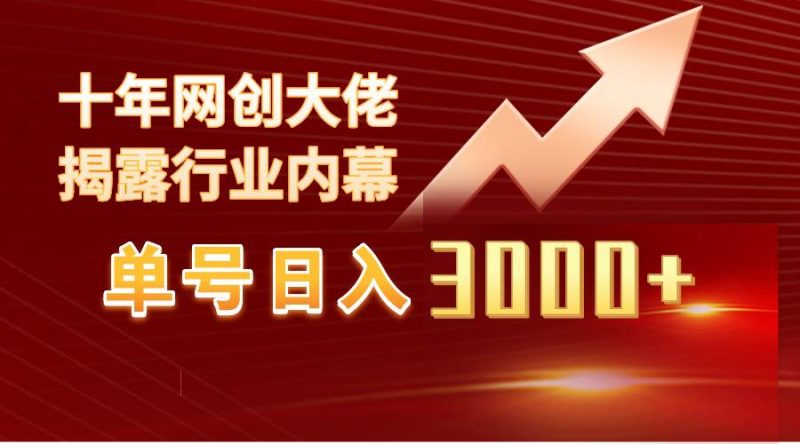 单号日入3000+，工作室内部无脑美女视频玩法，100%过原创-玖玖资源网