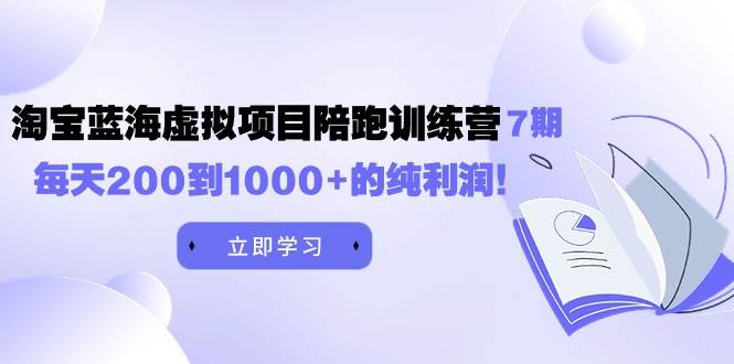 黄岛主《淘宝蓝海虚拟项目陪跑训练营7期》每天200到1000+的纯利润-玖玖资源网