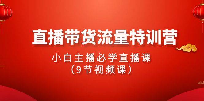 2024直播带货流量特训营，小白主播必学直播课（9节视频课）-玖玖资源网