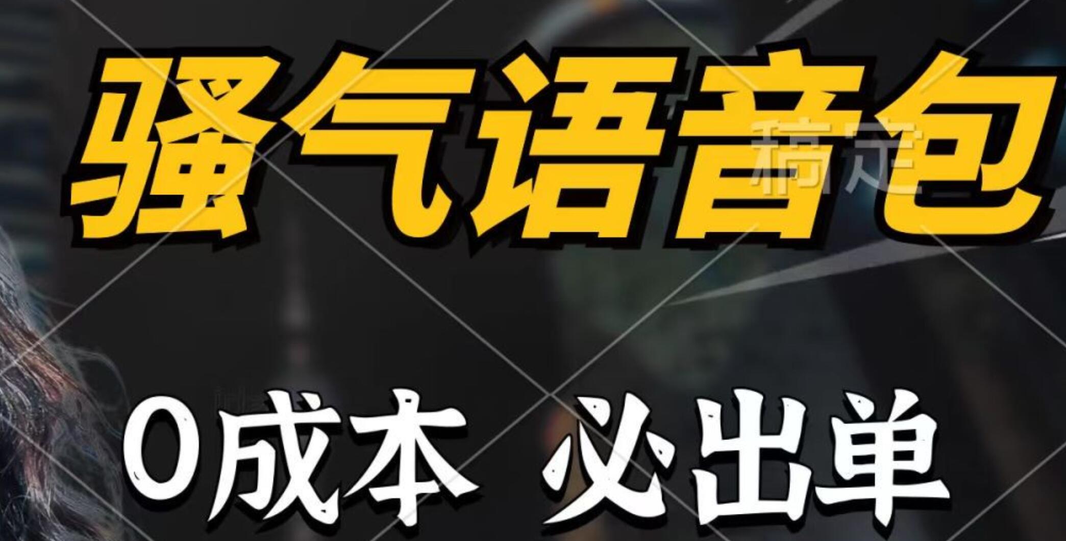 骚气语音包，0成本一天1000+，闭着眼也能出单，详细教程！-玖玖资源网