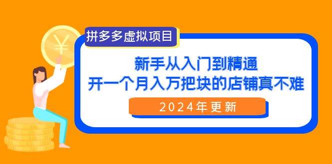 拼多多虚拟项目：入门到精通，开一个月入万把块的店铺 真不难（24年更新）-玖玖资源网