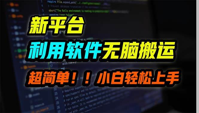 新平台用软件无脑搬运，月赚10000+，小白也能轻松上手-玖玖资源网