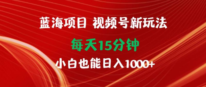 蓝海项目视频号新玩法 每天15分钟 小白也能日入1000+-玖玖资源网