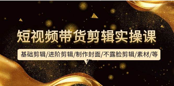 短视频带货剪辑实操课：基础剪辑/进阶剪辑/制作封面/不露脸剪辑/素材/等等-玖玖资源网