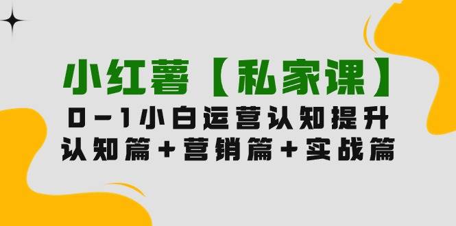 小红薯【私家课】0-1玩赚小红书内容营销，认知篇+营销篇+实战篇（11节课）-玖玖资源网