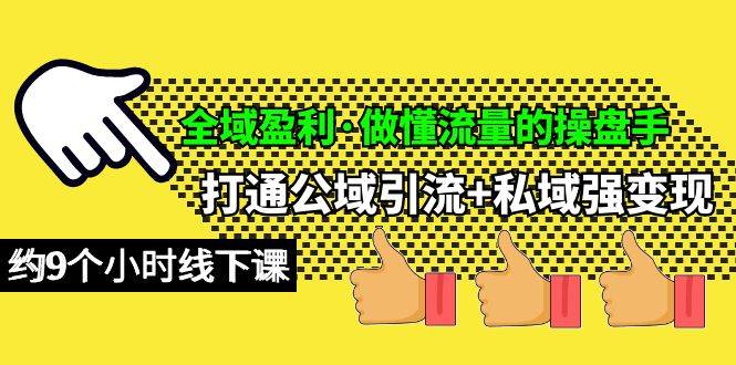 全域盈利·做懂流量的操盘手，打通公域引流+私域强变现，约9个小时线下课-玖玖资源网