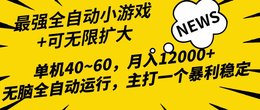 2024最新全网独家小游戏全自动，单机40~60,稳定躺赚，小白都能月入过万-玖玖资源网