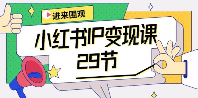 小红书IP变现课：开店/定位/IP变现/直播带货/爆款打造/涨价秘诀/等等/29节-玖玖资源网