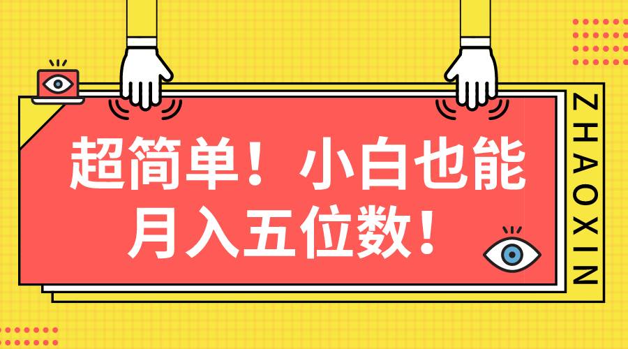 超简单图文项目！小白也能月入五位数-玖玖资源网