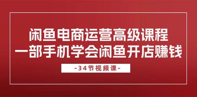 闲鱼电商运营高级课程，一部手机学会闲鱼开店赚钱（34节课）-玖玖资源网