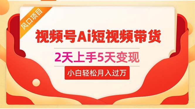 2天上手5天变现视频号Ai短视频带货0粉丝0基础小白轻松月入过万-玖玖资源网