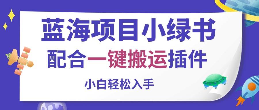 蓝海项目小绿书，配合一键搬运插件，小白轻松入手-玖玖资源网