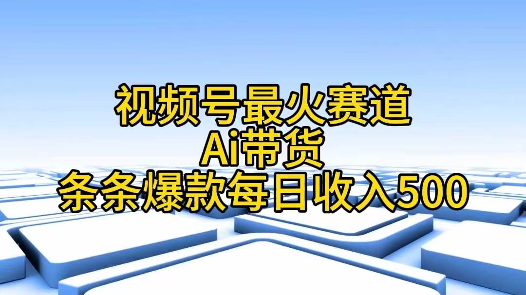 视频号最火赛道——Ai带货条条爆款每日收入500-玖玖资源网