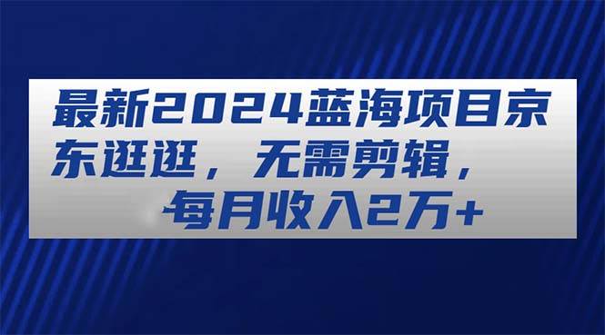 最新2024蓝海项目京东逛逛，无需剪辑，每月收入2万+-玖玖资源网