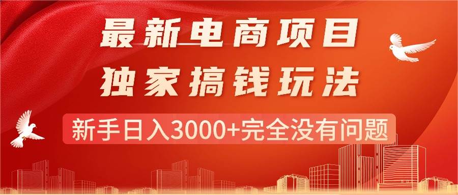 最新电商项目-搞钱玩法，新手日入3000+完全没有问题-玖玖资源网