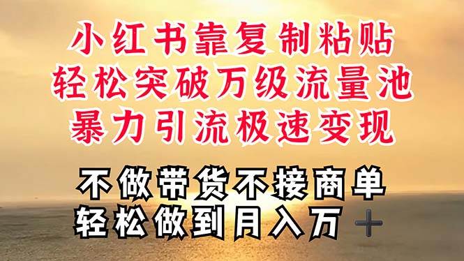深层揭秘小红书，靠复制粘贴，一周突破万级流量池，无脑搬运，暴力引流…-玖玖资源网