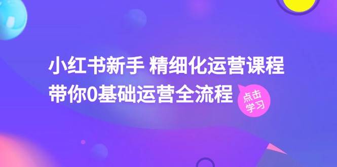 小红书新手 精细化运营课程，带你0基础运营全流程（41节视频课）-玖玖资源网