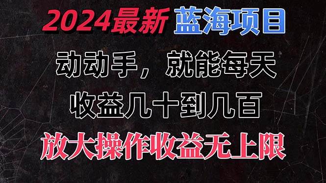 有手就行的2024全新蓝海项目，每天1小时收益几十到几百，可放大操作收…-玖玖资源网