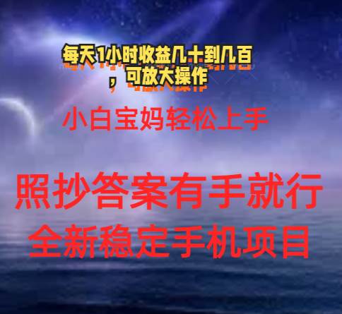 0门手机项目，宝妈小白轻松上手每天1小时几十到几百元真实可靠长期稳定-玖玖资源网