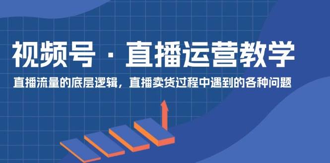 视频号 直播运营教学：直播流量的底层逻辑，直播卖货过程中遇到的各种问题-玖玖资源网