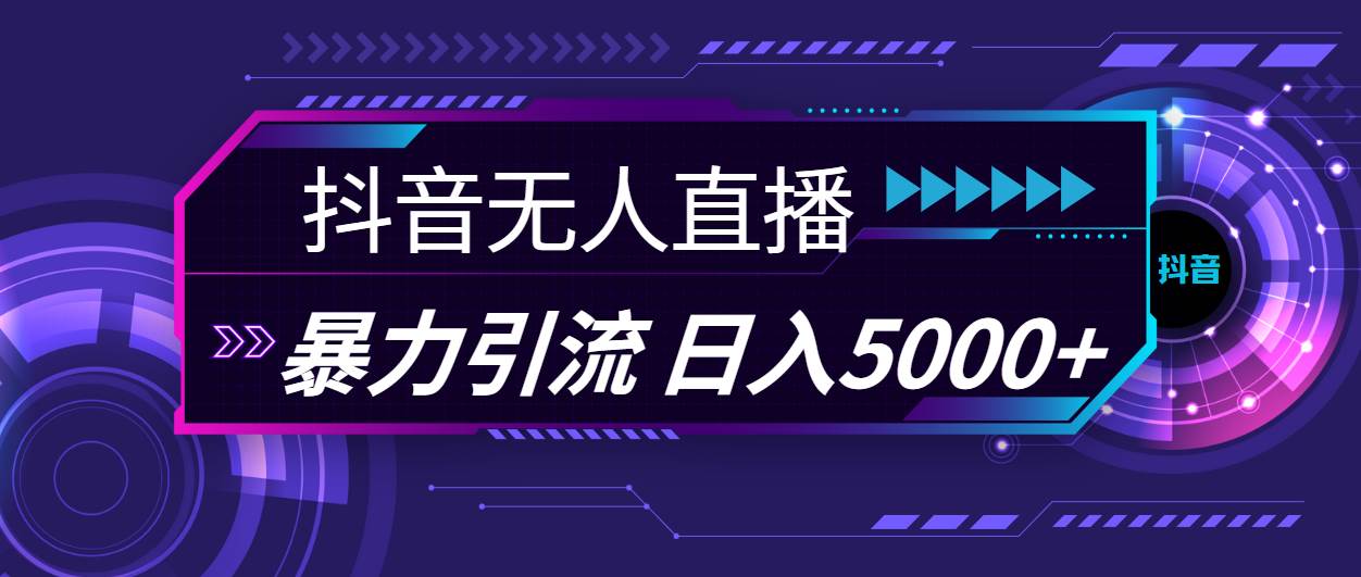 抖音无人直播，暴利引流，日入5000+-玖玖资源网