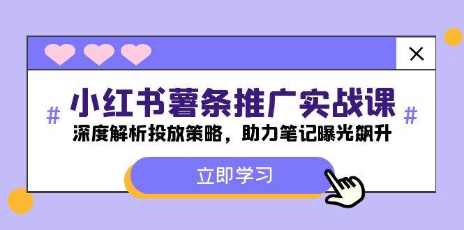 小红书-薯 条 推 广 实战课：深度解析投放策略，助力笔记曝光飙升-玖玖资源网