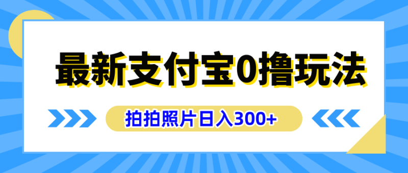 最新支付宝0撸玩法，拍照轻松赚收益，日入300+有手机就能做-玖玖资源网